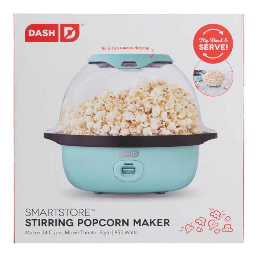 DASH SmartStore™ Stirring Popcorn Maker, 3QT Hot Oil Electric Popcorn Machine